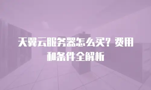 天翼云服务器怎么买？费用和条件全解析