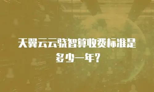 天翼云云骁智算收费标准是多少一年？
