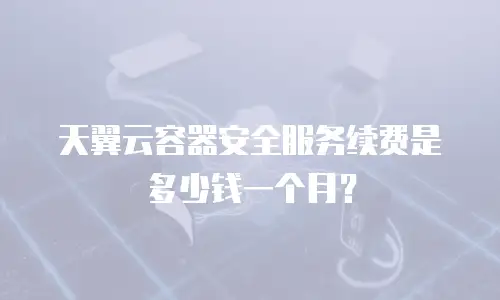 天翼云容器安全服务续费是多少钱一个月？