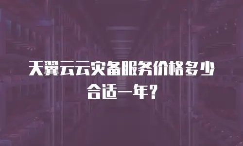 天翼云云灾备服务价格多少合适一年？