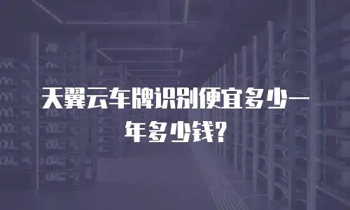 天翼云车牌识别便宜多少一年多少钱？