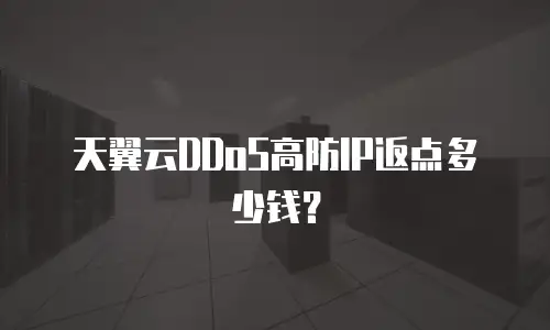 天翼云DDoS高防IP返点多少钱？
