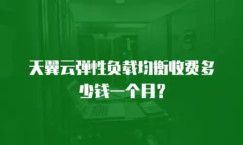 天翼云弹性负载均衡收费多少钱一个月？