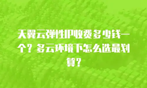天翼云弹性IP收费多少钱一个？多云环境下怎么选最划算？