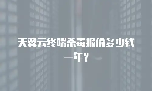 天翼云终端杀毒报价多少钱一年？