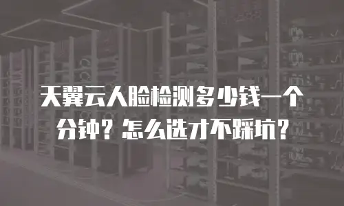 天翼云人脸检测多少钱一个分钟？怎么选才不踩坑？