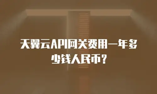 天翼云API网关费用一年多少钱人民币？