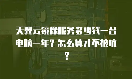 天翼云镜像服务多少钱一台电脑一年？怎么算才不被坑？
