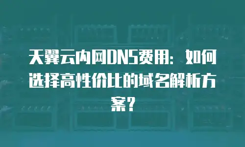 天翼云内网DNS费用：如何选择高性价比的域名解析方案？