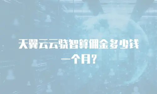 天翼云云骁智算佣金多少钱一个月？