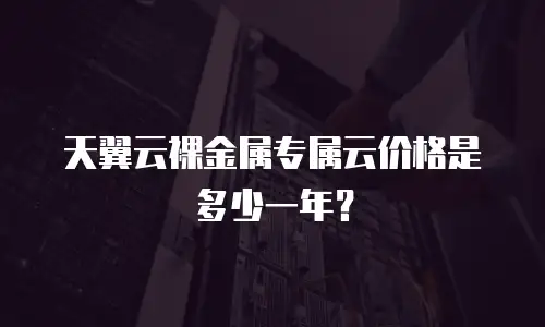天翼云裸金属专属云价格是多少一年？