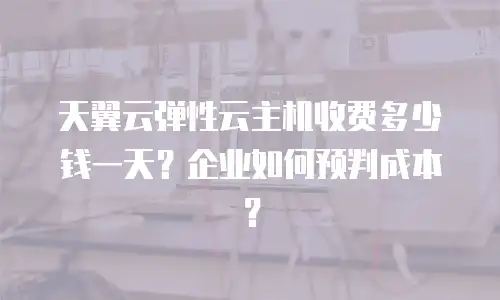 天翼云弹性云主机收费多少钱一天？企业如何预判成本？
