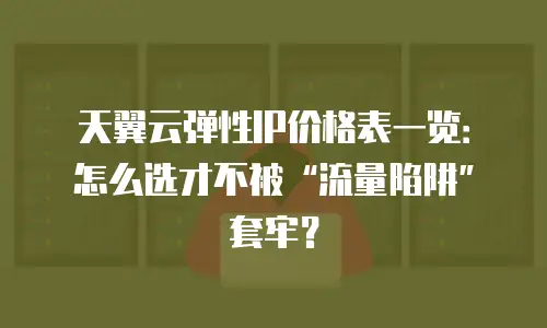 天翼云弹性IP价格表一览：怎么选才不被“流量陷阱”套牢？