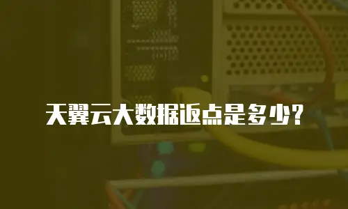 天翼云大数据返点是多少？