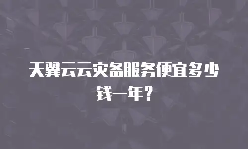 天翼云云灾备服务便宜多少钱一年？