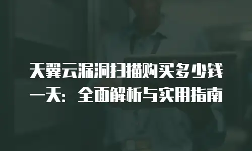 天翼云漏洞扫描购买多少钱一天：全面解析与实用指南
