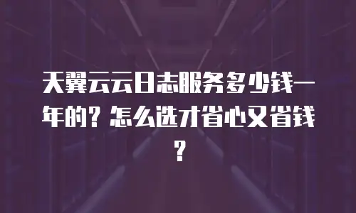 天翼云云日志服务多少钱一年的？怎么选才省心又省钱？