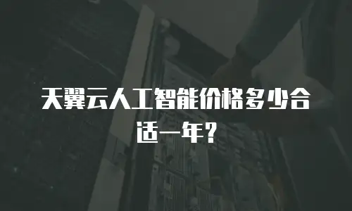 天翼云人工智能价格多少合适一年？