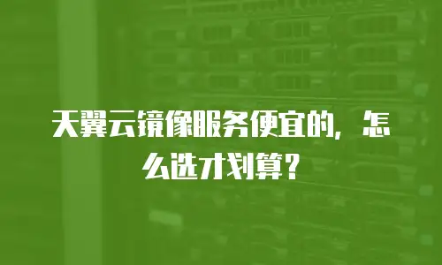 天翼云镜像服务便宜的，怎么选才划算？