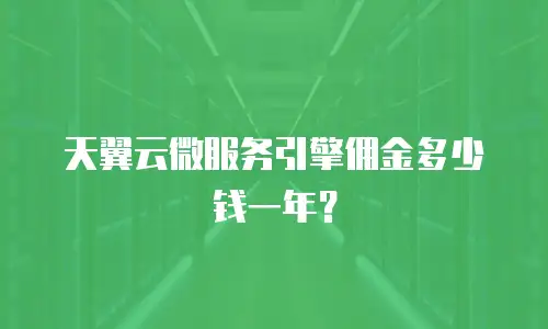 天翼云微服务引擎佣金多少钱一年？