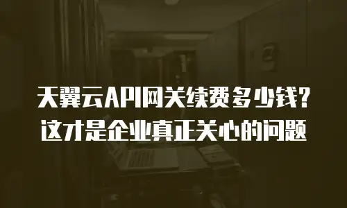 天翼云API网关续费多少钱？这才是企业真正关心的问题