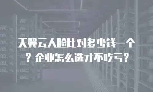 天翼云人脸比对多少钱一个？企业怎么选才不吃亏？