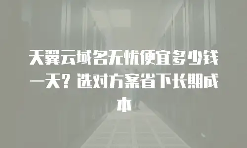 天翼云域名无忧便宜多少钱一天？选对方案省下长期成本