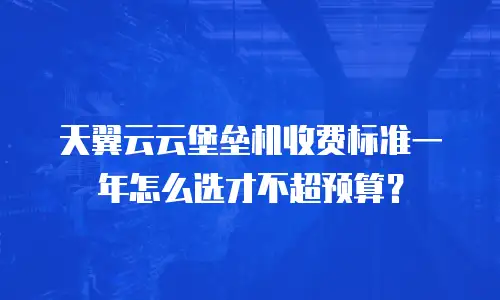 天翼云云堡垒机收费标准一年怎么选才不超预算？