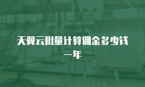 天翼云批量计算佣金多少钱一年
