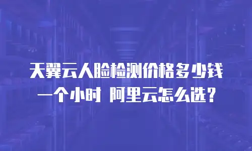 天翼云人脸检测价格多少钱一个小时 阿里云怎么选？