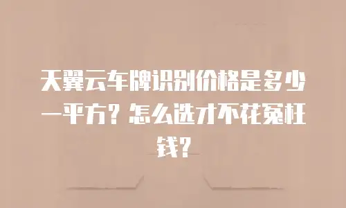 天翼云车牌识别价格是多少一平方？怎么选才不花冤枉钱？