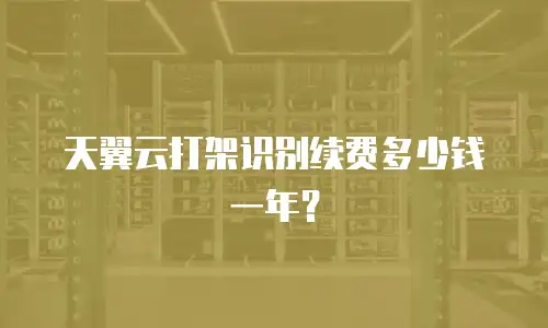 天翼云打架识别续费多少钱一年？