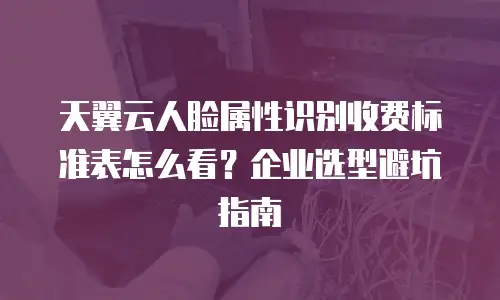 天翼云人脸属性识别收费标准表怎么看？企业选型避坑指南