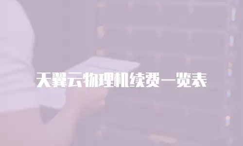 天翼云物理机续费一览表