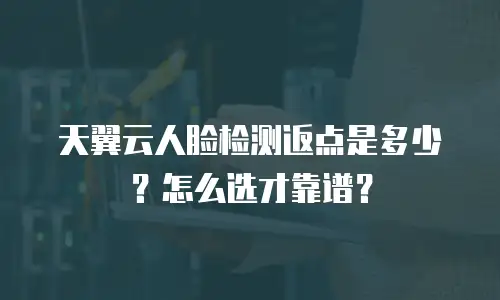 天翼云人脸检测返点是多少？怎么选才靠谱？