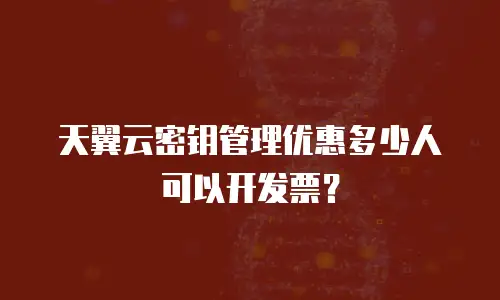 天翼云密钥管理优惠多少人可以开发票？