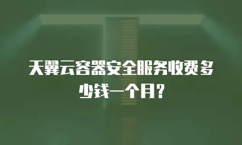 天翼云容器安全服务收费多少钱一个月？