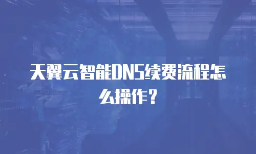 天翼云智能DNS续费流程怎么操作？