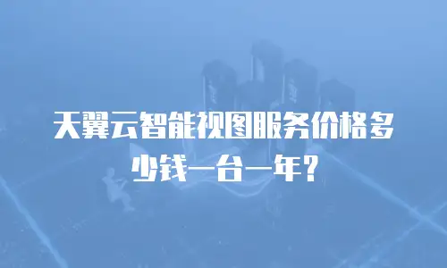 天翼云智能视图服务价格多少钱一台一年？