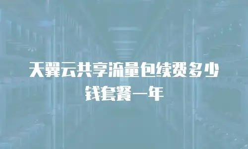 天翼云共享流量包续费多少钱套餐一年