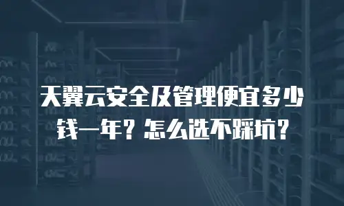 天翼云安全及管理便宜多少钱一年？怎么选不踩坑？