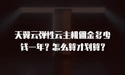天翼云弹性云主机佣金多少钱一年？怎么算才划算？