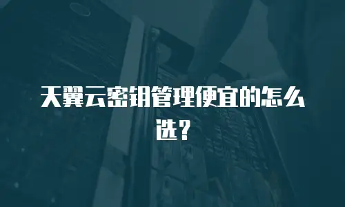 天翼云密钥管理便宜的怎么选？