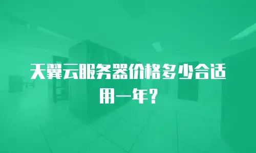 天翼云服务器价格多少合适用一年？