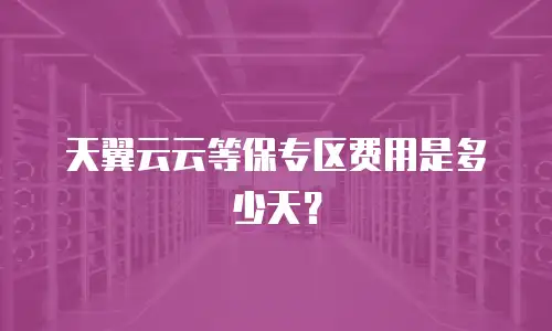 天翼云云等保专区费用是多少天？