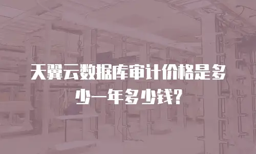 天翼云数据库审计价格是多少一年多少钱？