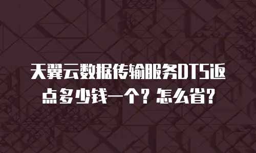天翼云数据传输服务DTS返点多少钱一个？怎么省？