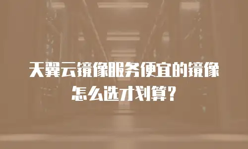 天翼云镜像服务便宜的镜像怎么选才划算？