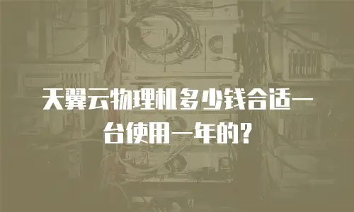 天翼云物理机多少钱合适一台使用一年的？