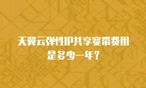 天翼云弹性IP共享宽带费用是多少一年？